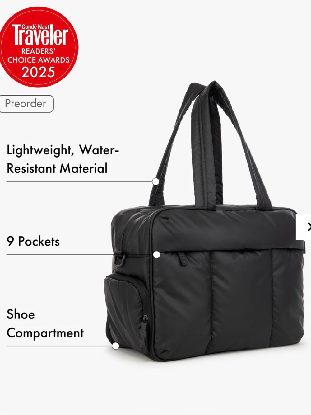 Calpak Luka Duffel Travel Bag in Matte Black NWT - Picture 9 of 12